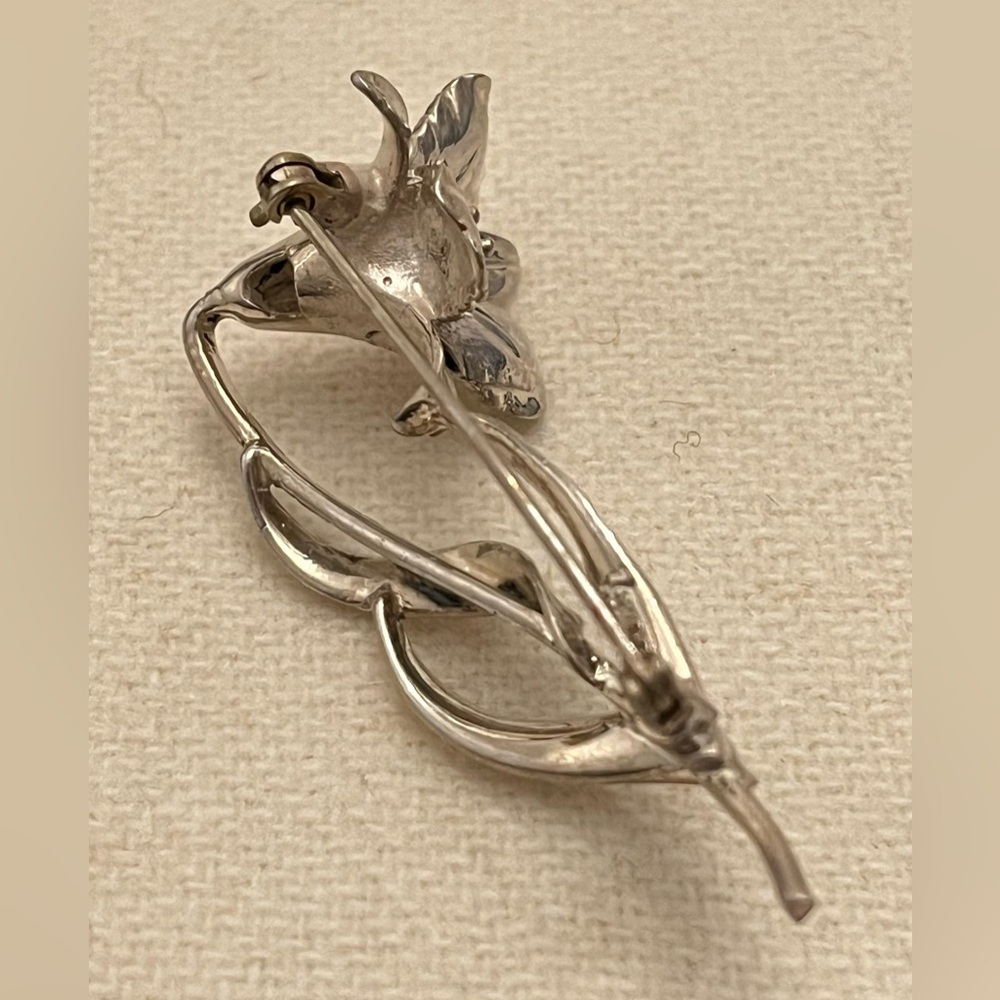 Sterling Silver 925 SARAH COV Coventry Vintage floral flower pin brooch signed - Picture 10 of 11
